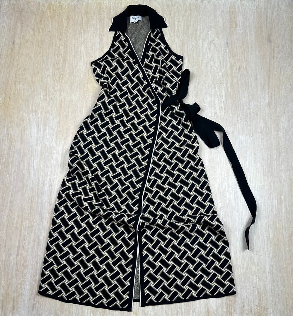 Diane von Furstenberg For Target Geometric Wrap Midi Dress Sleeveless Career XS